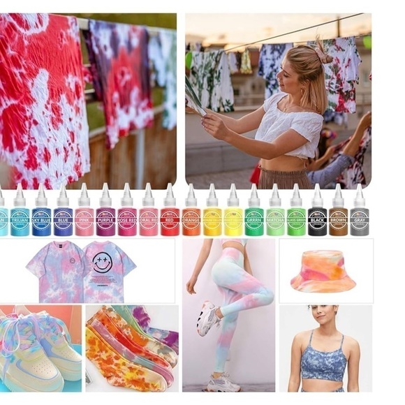 AGQ DIY Tie Dye Kit - 18 Colors Fabric Dye for Kids Adults, Permanent Tie Dye - Picture 7 of 9